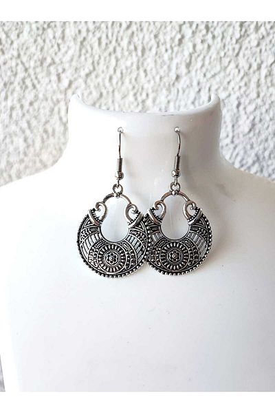 NHOUSE Authentic Embroidered Drop-Shaped Dangle / Retro Design Earrings