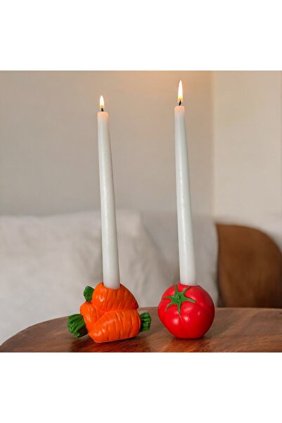 Luthien Tomato Carrot Candle Holder & Toothpick Holder Decorative Object Figurine