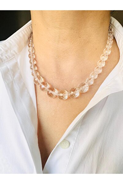 DEVİ fashion Kristal Kuvars Doğal Taş Kolye