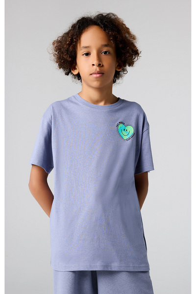 Champion تي شيرت Eco Future برقبة دائرية من القطن العضوي للأطفال باللون الأرج...