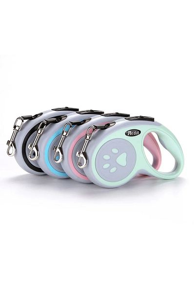 Forzacase Paw Pattern 3 Meters Automatic Retractable Dog Collar Assorted Color 1 Piece - Fc859