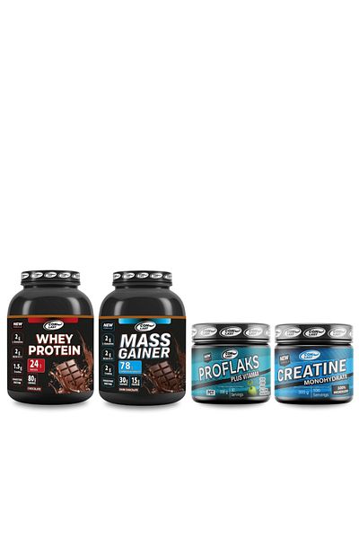 Conlast 2000g Whey Protein - Chocolate Mass Gainer 3000g Creatine300G Proflaks 300g