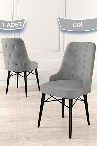 Canisa Araz Serisi, 1.sınıf Babyface Ithal Kumaş Gri Sandalye , Siyah Gürgen ...