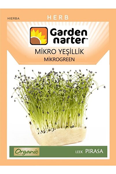 GARDEN NARTER Mikro Yeşillik Için Microgreen Organik Pırasa Tohumu Mikro Fili...