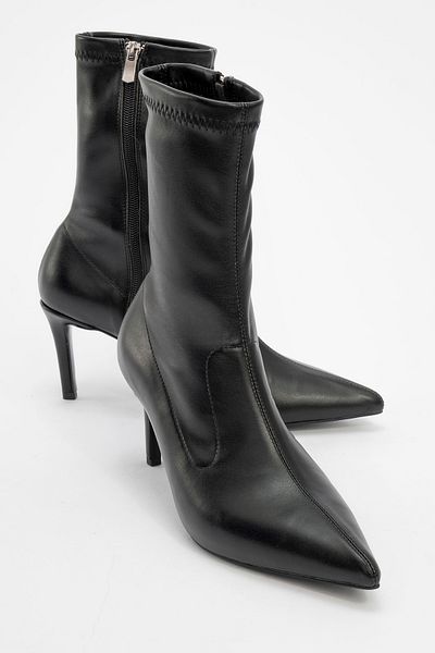 LuviShoes THALIN Γυναικείες μπότες με λεπτό τακούνι με φερμουάρ στο πλάι με μυτερό δέρμα