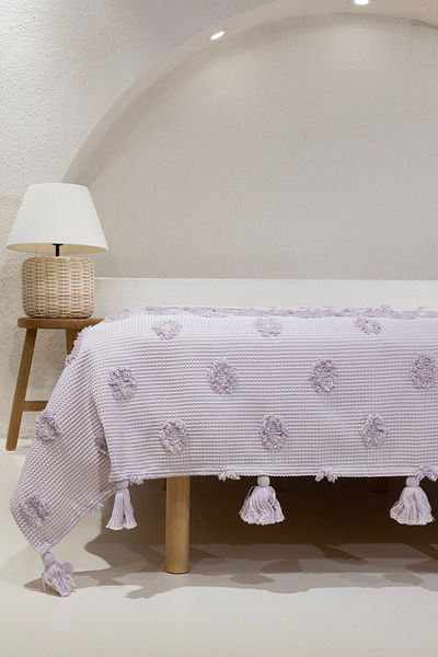 Koza Home Wanda Lilac Double Sided Tasseled Pike 220x240 5025