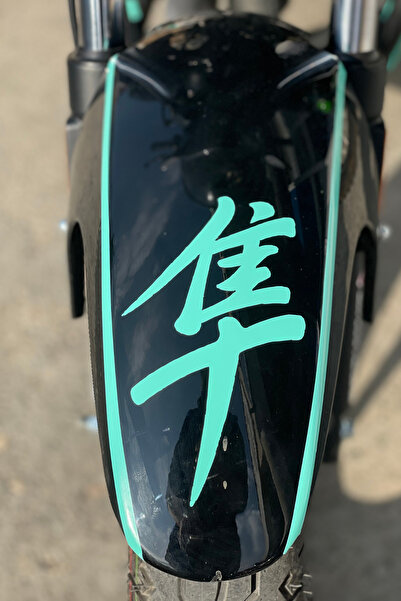 Banxtre ملصق حروف ياباني بشعار هايابوسا بلون النعناع لخوذة السيارة (قطعة واحدة)