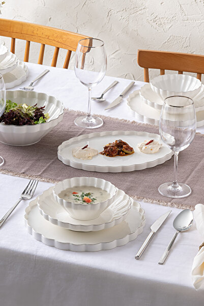İSTANBUL PORSELEN İstanbul Porselen Akça 29 Parça 6 Kişilik Yemek Takımı Platin