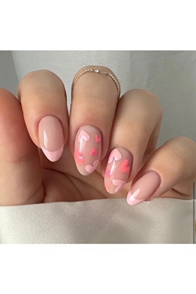 Accessories Vanilla Avenue Pembe Kalpli Kendinden Yapışkanlı Takma Tırnak 24 ...