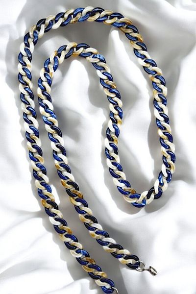 PETEK AKSESUAR Acrylic Glasses Chain Navy Blue