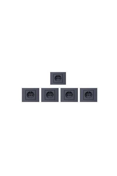 Tenda 5 Pieces Ovivo Grano Smoked Grounded Socket Frame Included