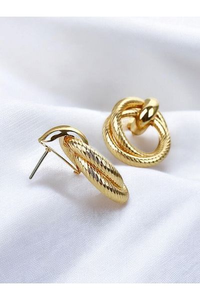 KANİNCHEN Geometry Earring Edges Skidproof Stylish Design Oval Earring Accessory