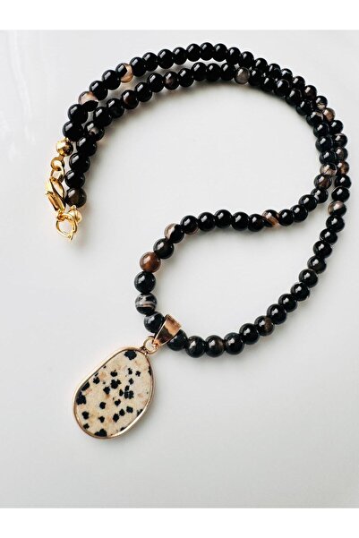 DEVİ fashion قلادة من الحجر الطبيعي من جاسبر