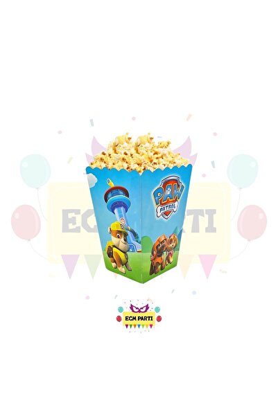 ECM PARTI Paw Patrol Temalı Karton Popcorn Mısır Kutusu 8 Li - Doğum Günü Par...