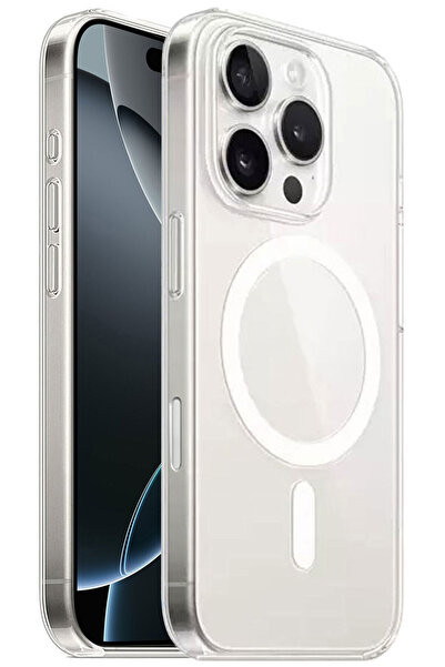 CEPSTOK iPhone 16 Pro Kılıf Şeffaf Kristal Magsafe Altı Açık Sert Pc Premium Kapak