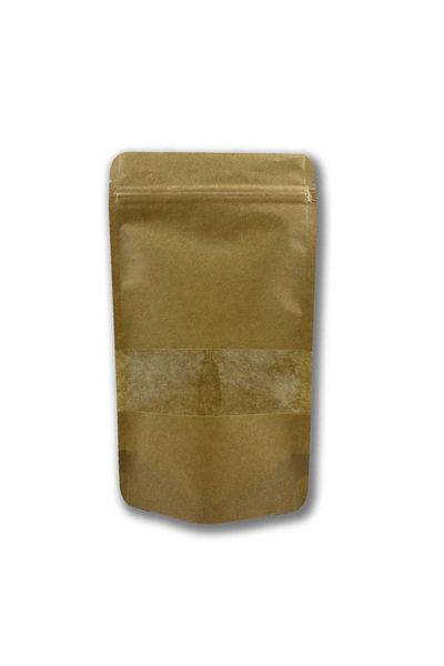 Home Ziplock Kraft Doypack with Window 13X22.5 250Gr 100 Pieces