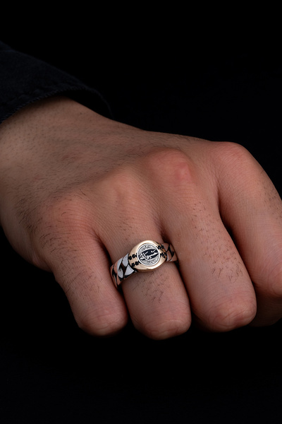 vogutima jewelery&silver by timuçin mavili Gümüş Yüzük - Hasbiyallah Yazılı Z...