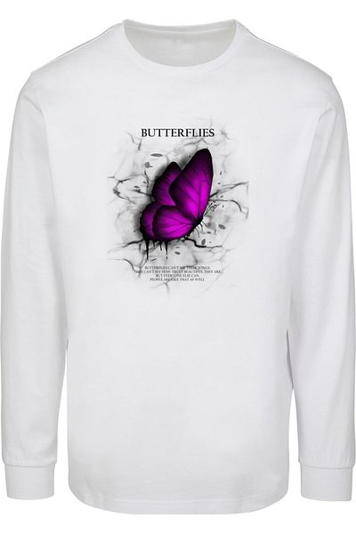 Merchcode Butterflies Longsleeve With Cuffrib