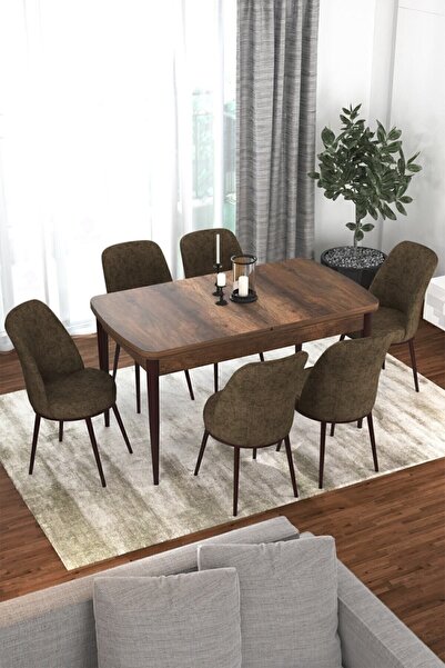 Canisa Concept Kor Serisi 70x114 Açılabilir Mutfak Masası Takımı Barok Desen ...