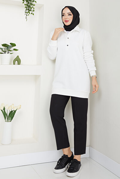 TesettürButik Detachable Hooded 3 Thread Raster Sweatshirt