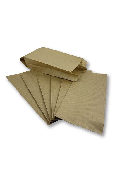 Home 250 Pieces Large Size Striped Kraft-Şamua Paper Bags - Solid Color, 15X28,5Cm Gift Package