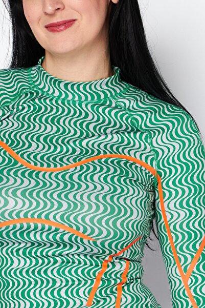 adidas بلوزة رياضية نسائية بأكمام طويلة من ستيلا مكارتني، متعددة الألوان