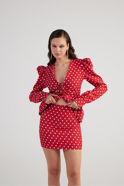 HOLLY LOLLY Red Mini Polka Dot Wilma Skirt