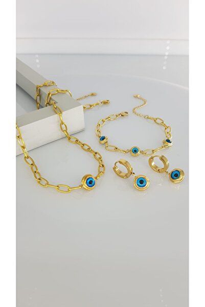 SONES Nazar Boncuklu Çelik takı Seti Sns10
