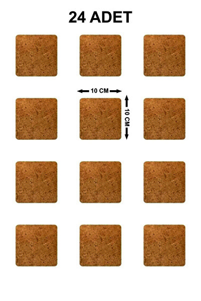 şamaksesuar Supla Levha ( 24 Adet ) 3 Mm Ham Mdf Kare ( 10 X 10 Cm )