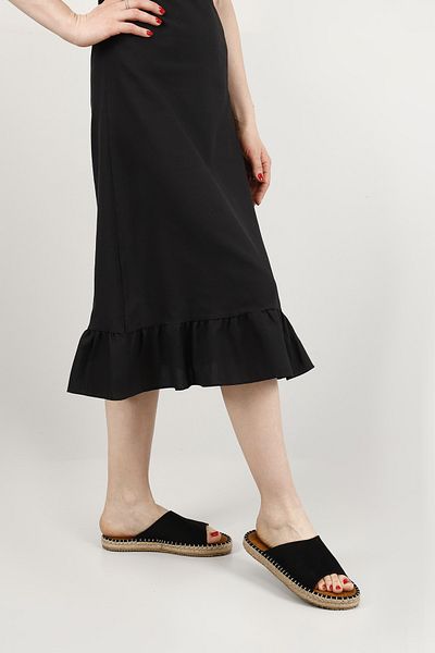 GÖNDERİ(R) BLACK Flat Sole Women's Slippers 40306