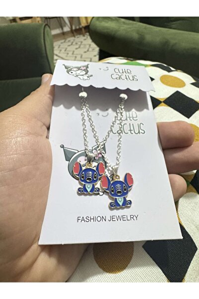 Herşey Nota Anime Stitch Bff İkili Çift Çocuk Kolye Takı