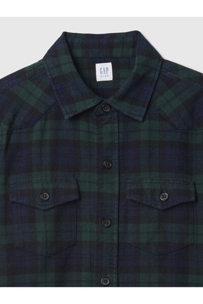 GAP Erkek Çocuk Siyah Flannel Western Gömlek