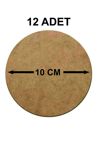 şamaksesuar Supla Levha ( 12 Adet ) 3 Mm Ham Mdf 10 Cm Çap Yuvarlak Supla Hobi Süsleme Malzemesi
