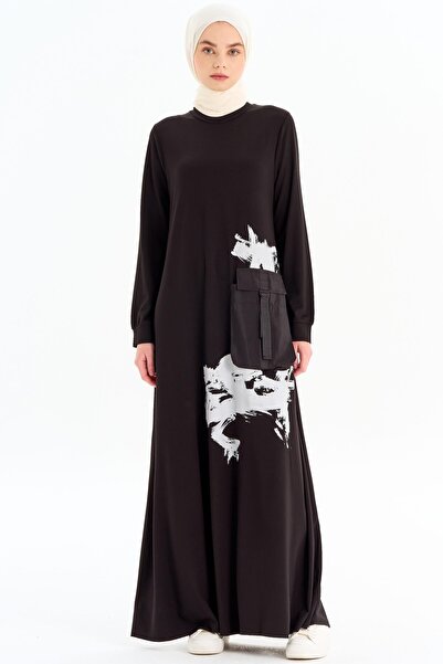 Tuğba Sıfır Yaka Elbise - Siyah