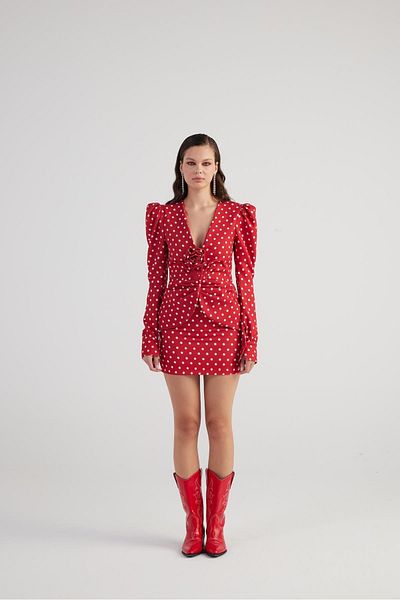 HOLLY LOLLY Red Mini Polka Dot Wilma Skirt