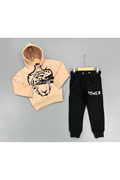 Bevitton Хутряний комплект для хлопчика з капюшоном і принтом