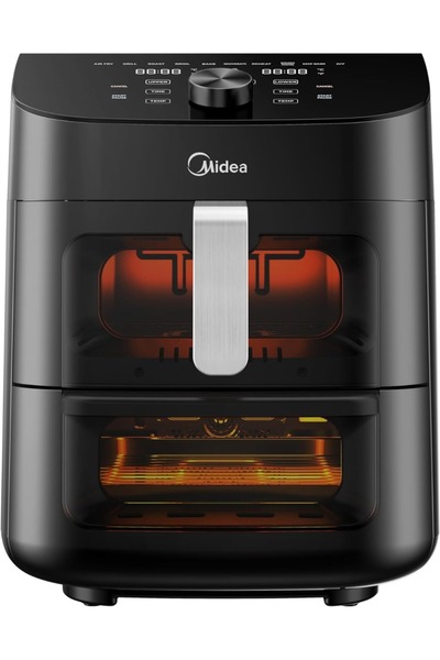 Midea مقلاة هوائية ذكية سعة 11 لتر (منطقتان) | تحكم رقمي باللمس، واي فاي | نا...