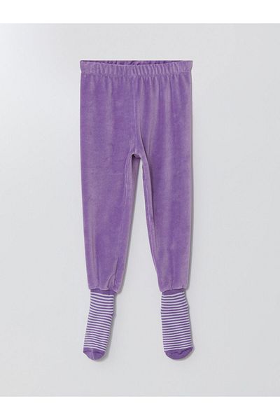 LC Waikiki Set of 2 Pajama Bottoms with Elastic Waist and Socks for Baby Girl