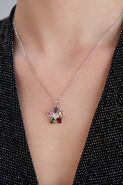 Lina Tia Kadın Magia Doro Model Çelik Gümüş Renk Kaplama Renkli Papatya Krist...