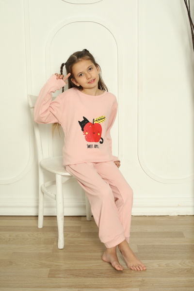 FM Personality fésült pamut lány pizsama öltöny