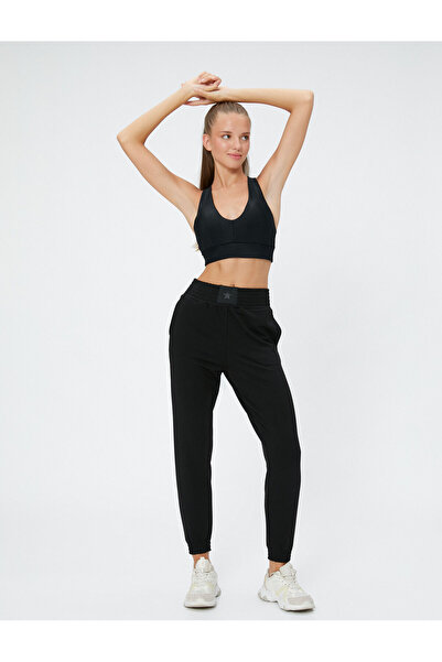 Koton Jogger Sweatpants High Waist Label Detailed Pocket