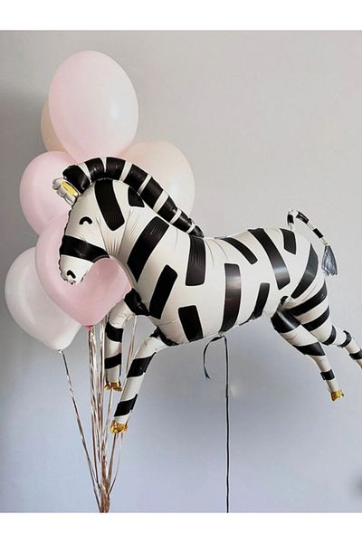 ZEAP Zebra Foil Balloon Bouquet Birthday Party Supplies Birthday Balloon Set