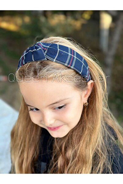 QUEEN AKSESUAR Trend Fashion Knotted Sponge Check Pattern Women's Child Crown...