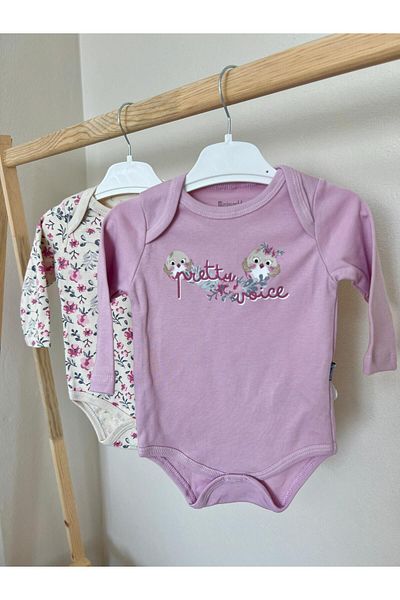 Miniworld Floral Lilac Ecru 2-Piece Baby Girl Bodysuit