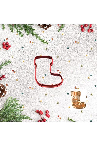 lizzinsa 8cm Christmas Cookie Sock Mold