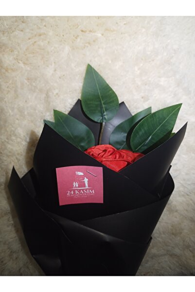 Çiçek 24 Kasım öğretmenler gününe Özel yapay tekli kırmızı gül