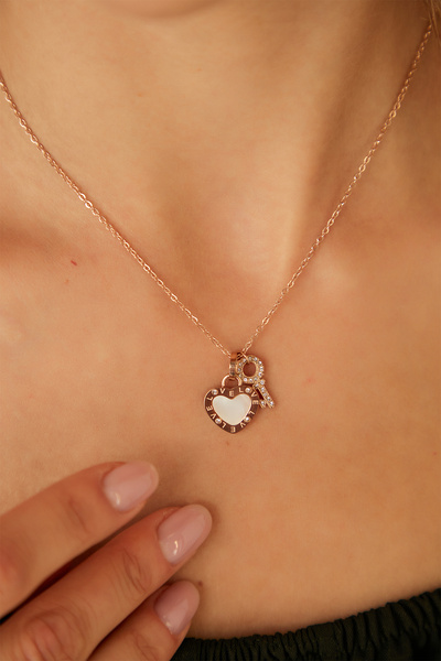 Lina Tia Kadın Stellecadenti Çelik Model Rose Gold Kaplama Su Yolu Gerdanlık ...