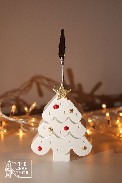 The Craft Thor Handmade Christmas Tree Gift Concrete Note Holder