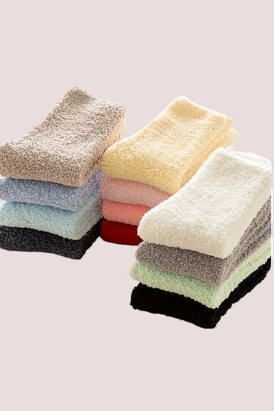 Leement socks Зимна дамска обратна хавлия - 5 чифта памук, различни цветове