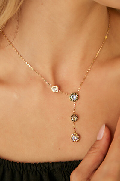 Lina Tia Kadın Sirenamarina Çelik Model Altın Kaplama Su Yolu Gerdanlık Zinci...